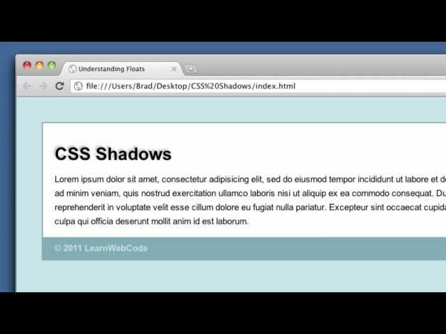 CSS Shadows (text-shadow, box-shadow + intro to RGBA colors)