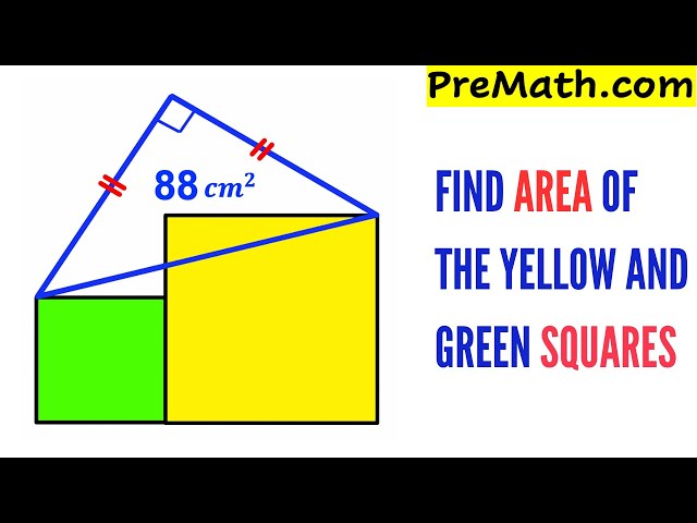 Can you find area of the Yellow and Green Squares? | #math | #maths | #geometry
