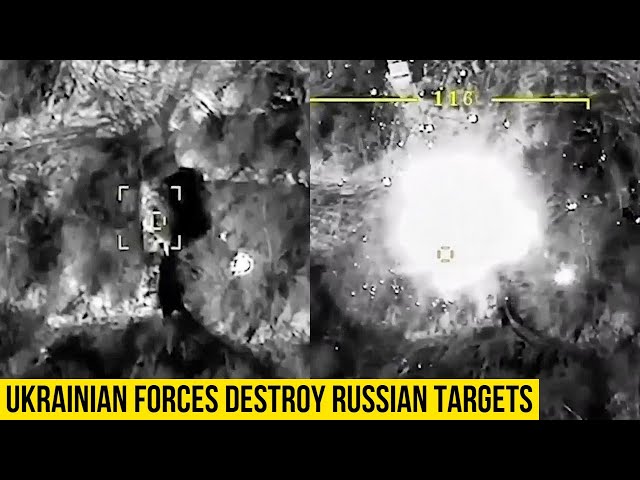 Ukrainian Bayraktar TB2 destroy Russian targets.