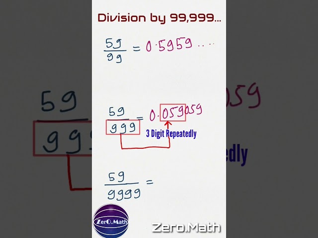 Division by 99 #shorts #youtubeshorts #fraction #division #math Zero.Math
