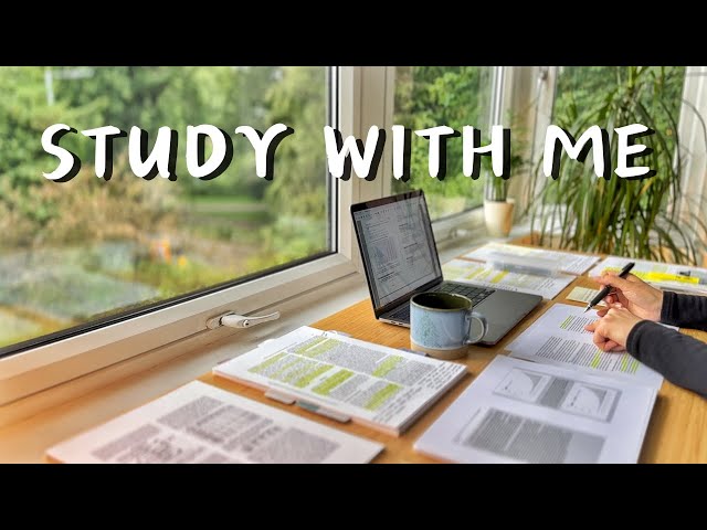6 HOUR STUDY WITH ME | Background noise, 10 min Break, No music, Study with Merve