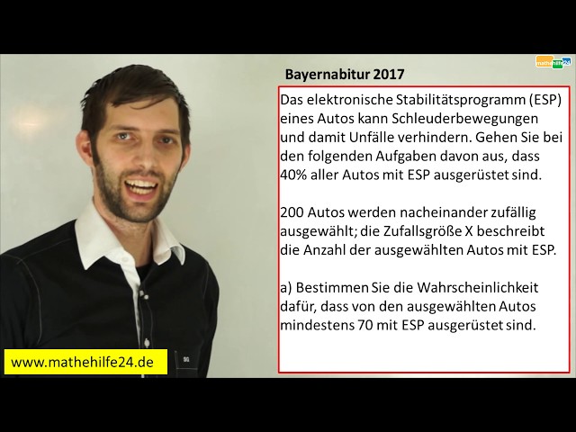 Bayernabitur 2017   Aufgabengruppe 1   Teil B   Stochastik   Aufgabe 1 Autos mit ESP