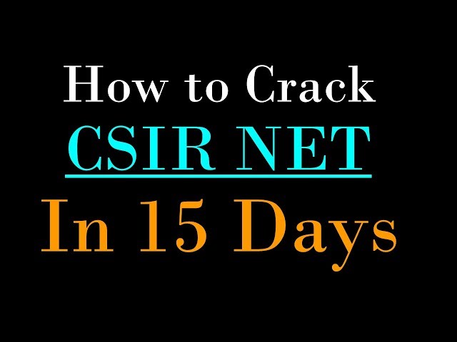 CSIR NET MATHEMATICS | How to Crack NET Exam in 15 DAYS
