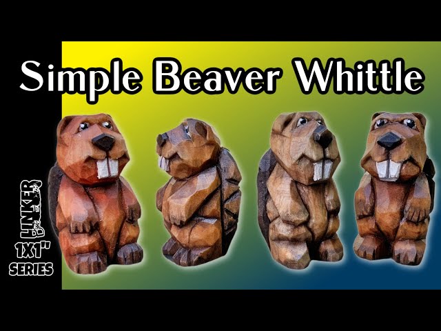 Carve a Simple Beaver -Full Knife Only Tutorial from a 1x1 Block