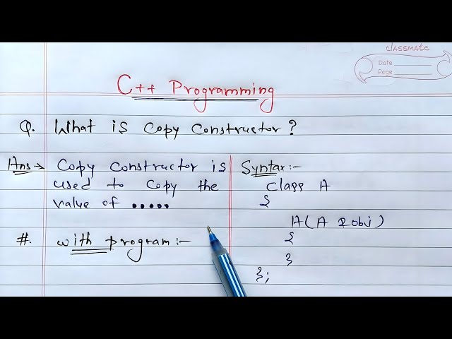 Copy Constructor in C++(Hindi) | Syntax and Example of Copy Constructor in C++