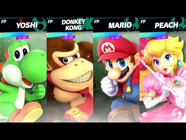 Super Smash Bros Ultimate Amiibo Fights Request #26155 Yoshi v Donkey Kong v Mario v Peach