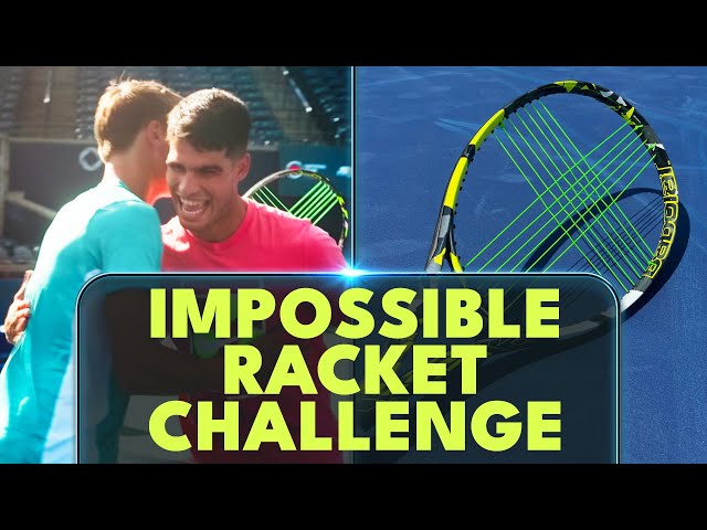 Tennis Stars Carlos Alcaraz & Holger Rune Play With 'Impossible' Rackets!