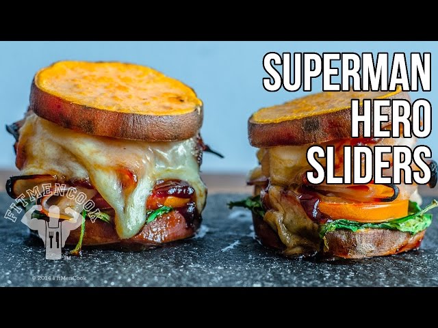 Superman Hero Sweet Potato Slider Melts / Sliders de Pavo y Batata con Queso