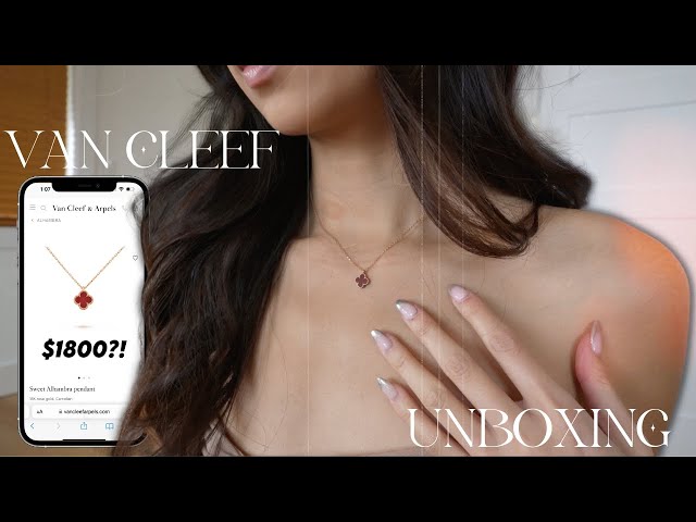 VAN CLEEF UNBOXING REVIEW + OUTFITS!!! | Sweet Alhambra Pendant Rose Gold Carnelian