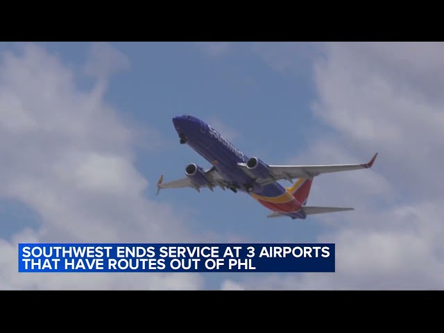 Southwest Airlines ends services at 3 airports that have routes out of PHL