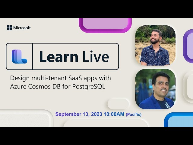 Learn Live - Design multi-tenant SaaS apps with Azure Cosmos DB for PostgreSQL