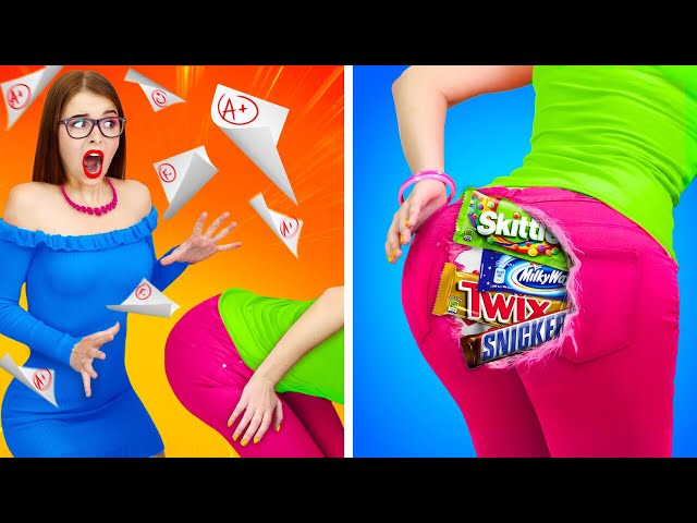 8 WAYS TO SNEAK SWEETS AND SNACKS INTO CLASS | Insane DIY Food Hacks! Back To School by RATATA BOOM