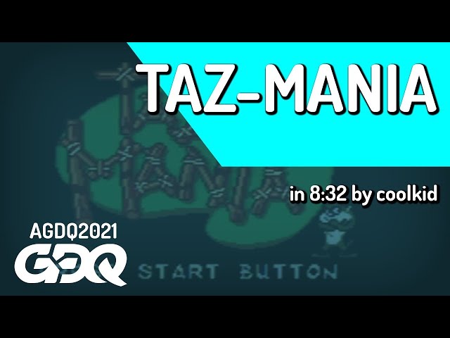 Taz-Mania by coolkid in 8:32 - Awesome Games Done Quick 2021 Online