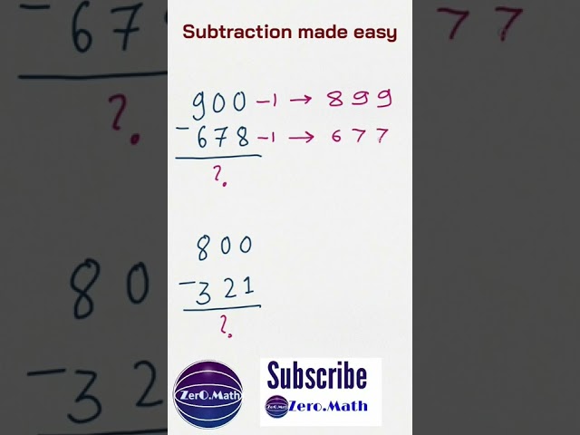 subtraction #math #shorts #subtraction #youtubeshorts #vedicmaths