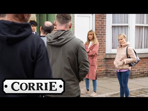 Maria Stands Up To Protestors At The Community Centre | Coronation Street