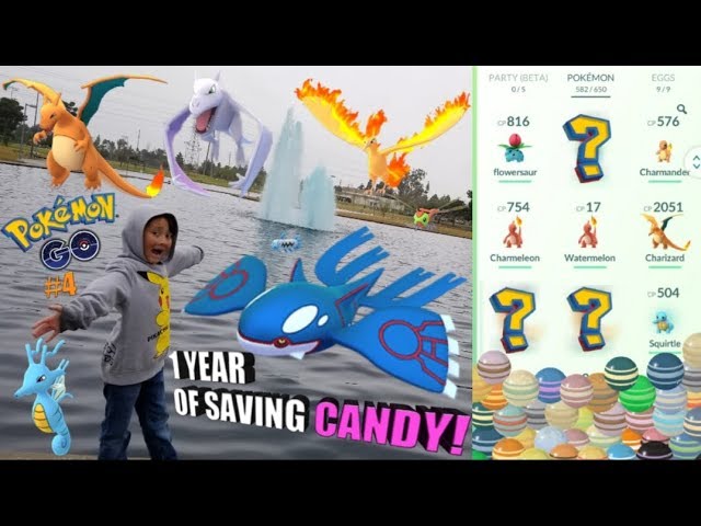 PLAYING POKEMON GO AT POKEMON PARK! We Spend Over 1 YEAR Of Saved Up EVOLUTION CANDY!!