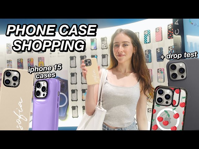 Phone Case Shopping for the iPhone 15 Pro Max! (Apple Store & Casetify Vlog) + drop test!