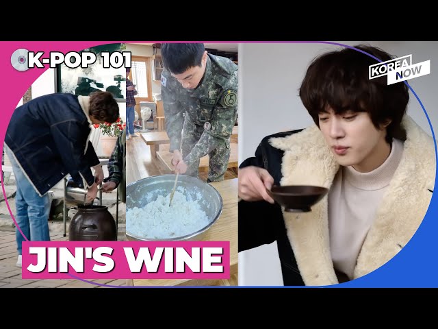 BTS Jin makes traditional Korean wine wearing his combat uniform