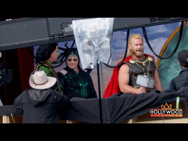 Luke Hemsworth, Melissa McCarthy, and Matt Damon filming "Thor: Love and Thunder" -- SPOILER ALERT!