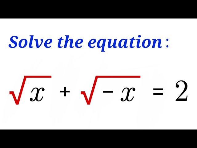 Equation Solving Ⅰ A Nice Question Ⅰ Are there really no roots?