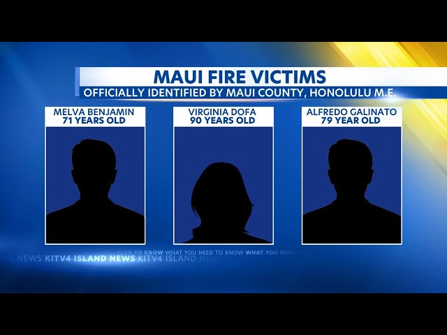 Three victims' identities in Lahaina fire released