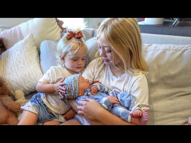 Everleigh And Posie Meet Their Baby Brother For The First Time!!! (CUTEST REACTIONS EVER)
