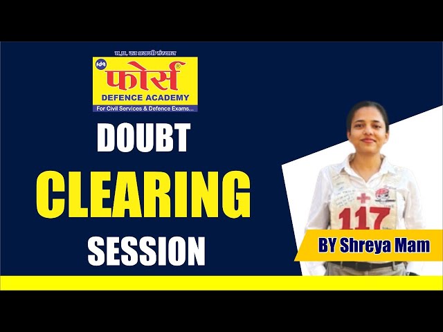 DOUBT CLEARING SESSION BY SHREYA MA'AM | SSB WORLD