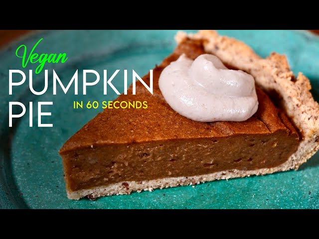 THE BEST vegan PUMPKIN PIE in 60 SECONDS! + free printable recipe