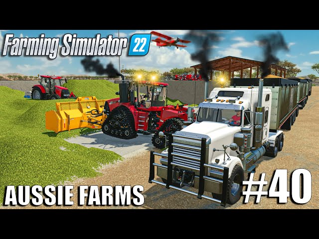 BUNKER SILAGE Operation + Selling CROPS w/ ROAD-TRAIN🚧| Aussie Farms 22 | Farming Simulator 22