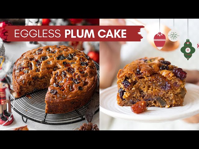 EGGLESS CHRISTMAS PLUM CAKE- NO RUM, NO EGGS FRUIT CAKE RECIPE FOR CHRISTMAS | FRUIT AND NUT CAKE