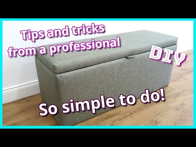 DIY - HOW TO UPHOLSTER A STORAGE OTTOMAN | UPHOLSTERY FOR BEGINNERS | UPHOLSTERY MADE EASY
