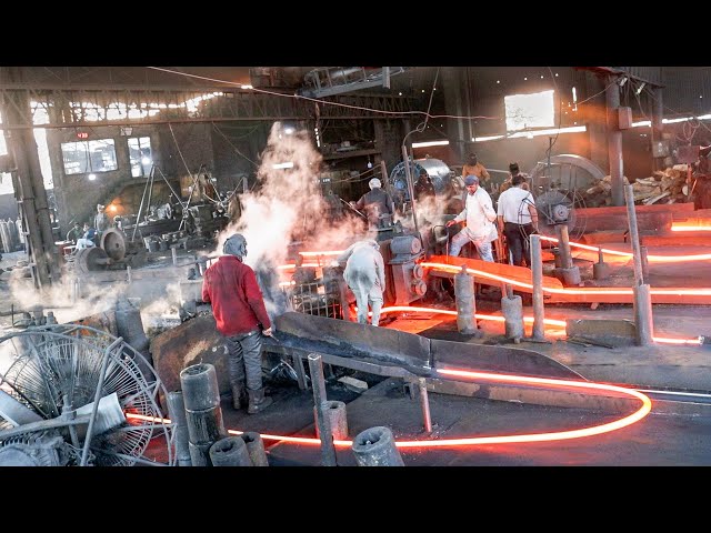Amazing Manufacturing Process of Rebar Steel in The Factory