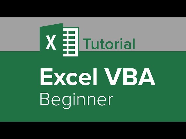 Excel VBA Beginner Tutorial