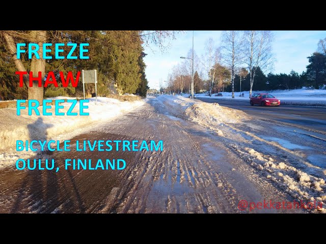 A March Sunny thaw and freeze bicycle livestream