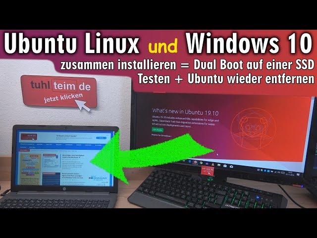Windows 10 und Ubuntu Linux installieren 👉 Dual Boot auf einer SSD ⭐ Ubuntu wieder entfernen