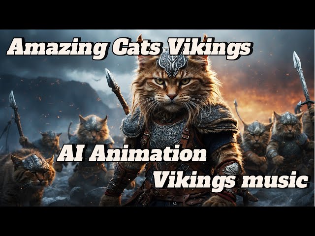 AI animation - Cats Vikings. Vikings music.