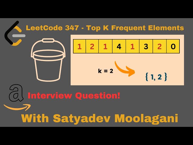 LeetCode 347 - Top K Frequent Elements - Bucket Sort - Hash Map - Python Solution
