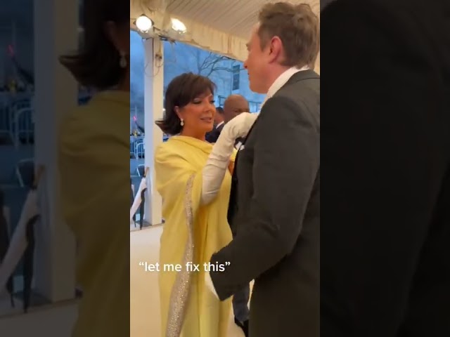 Elon Musk receives the mom treatment from Kris Jenner at the Met Gala