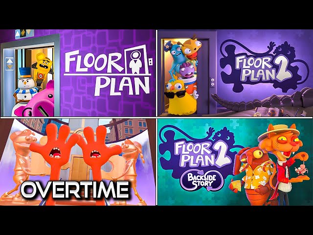 Floor Plan & Floor Plan 2 + Overtime DLC + Backside Story DLC | Full Game Walkthrough  No Commentary