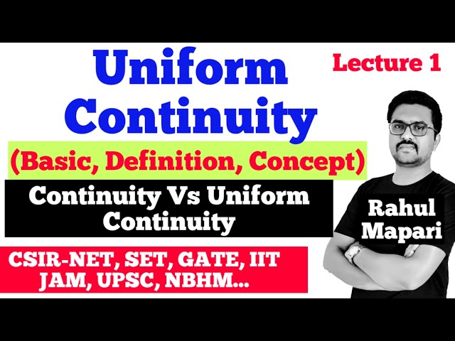 #1 Uniform Continuity|Uniform continuity definition|Uniform continuity Example|Rahul Mapari Real Ana