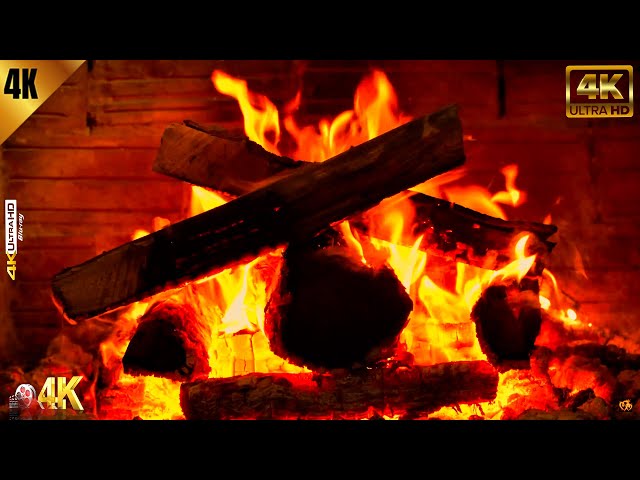 🔥 Fireplace Relaxing ( 3 HOURS) Logs and Crackling Fire Sounds for Stress Relief to sleep