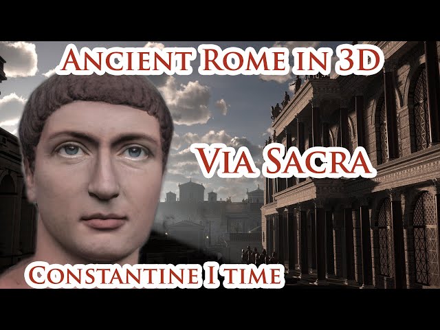 Virtual Ancient Rome in 3D - Via Sacra at Constantine I time: Walking From Colosseum to the Forum