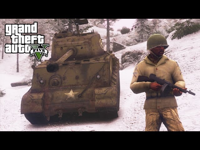 GTA 5 - Military Army Patrol Episode #46 - Battle of the Bulge! World War 2 Mod (Christmas Special)