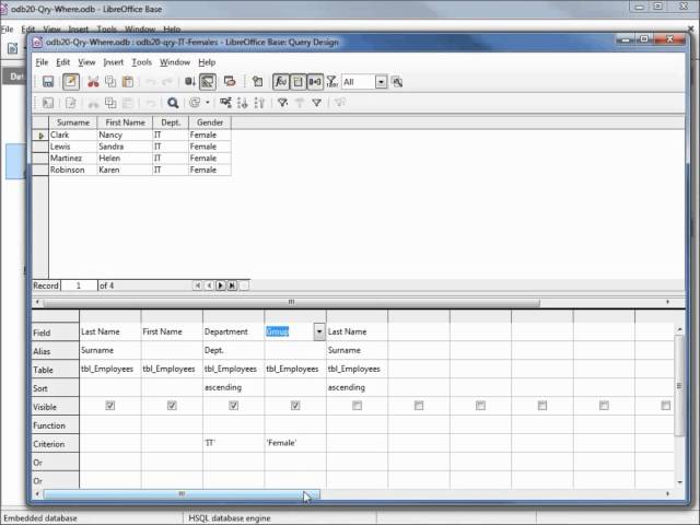 LibreOffice Base (20) SQL Where Part 1