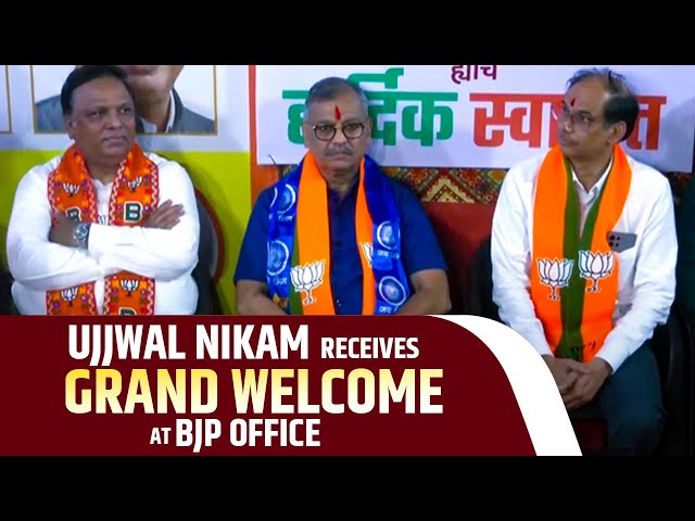 Live: Ujjwal Nikam receives Grand Welcome at BJP Office in Mumbai | Lok Sabha Election 2024