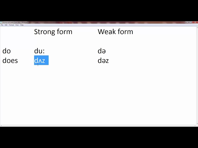 the strong and weak forms of 'do'