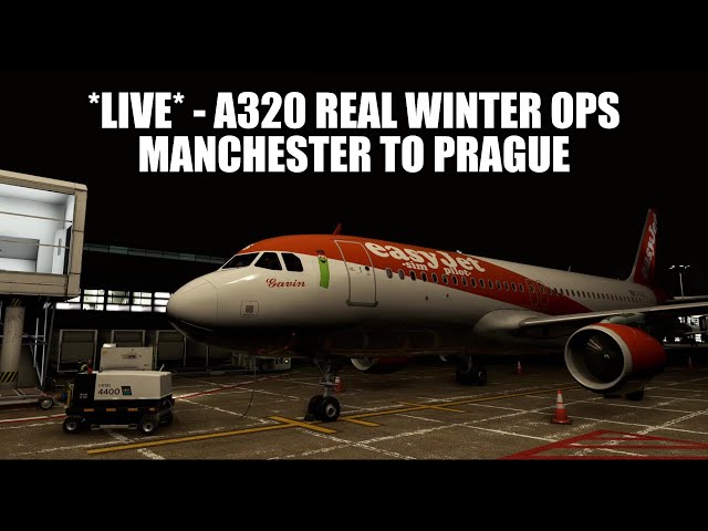 🔴 LIVE: Snowy LVP Ops - Manchester to Prague - A320 Real Ops Flight
