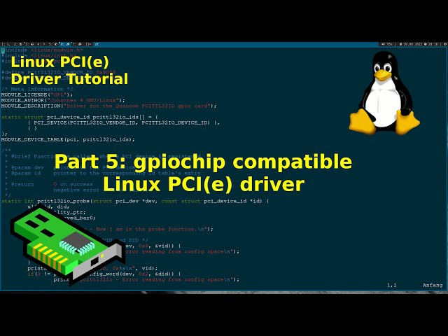 Linux PCI Driver Tutorial - Part 5: gpiochip compatible Linux PCI(e) Driver