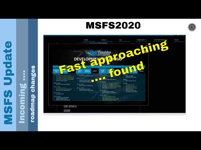 Flight Simulator 2020 - MSFS update - incoming .... roadmap changes