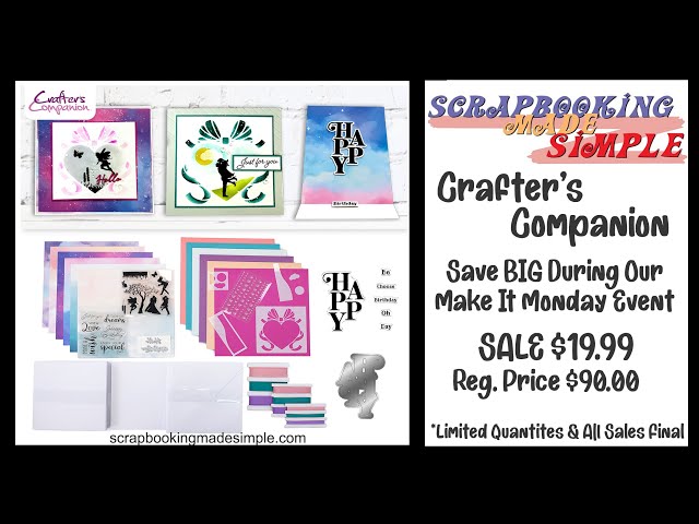 Make It Monday Featuring Crafter's Companion $90.00 of Dies, Stamps, Stencils & More For Only $19.99